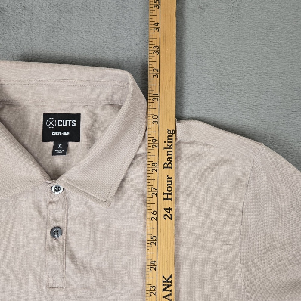 Cuts Clothing Polo Shirt Mens XL Short Sleeve Curve Hem Stretch Casual *READ - Picture 8 of 9